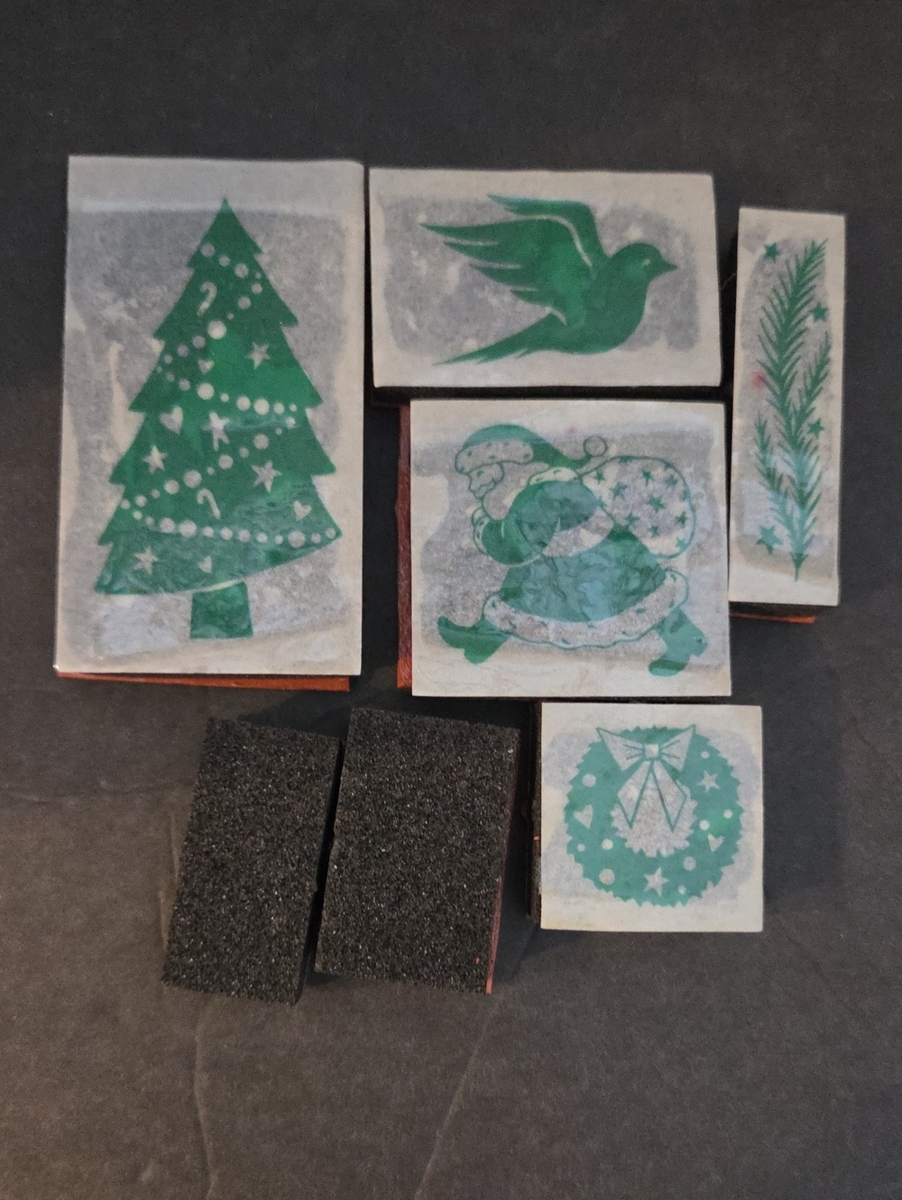 Holiday Rubber Stamp Set — 7 Christmas Stamps